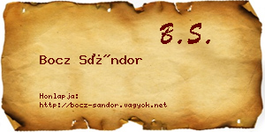 Bocz Sándor névjegykártya
