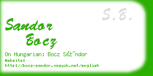 sandor bocz business card